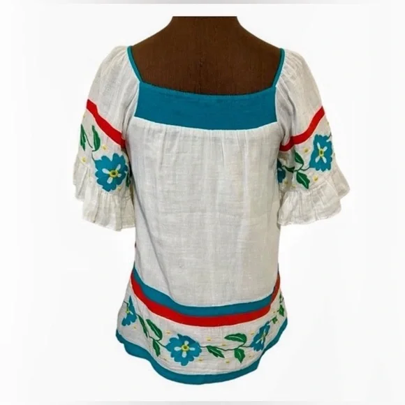 Anthropologie Seen Worn Kept Embroidered Tunic blouse US size 6 - Picture 3 of 6